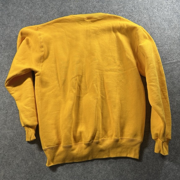 Vintage Russell Athletic Crewneck Sweatshirt Medium Blank Yellow Made In USA - Picture 3 of 10
